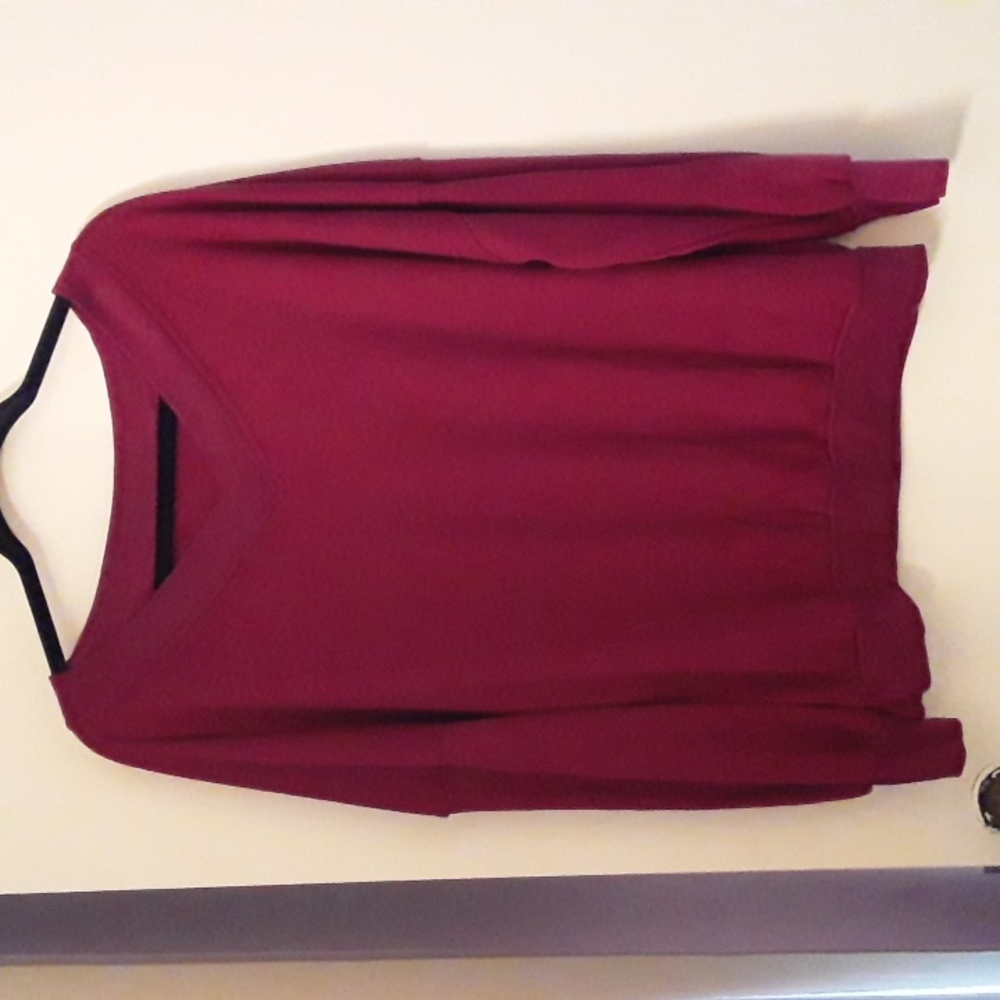 Dark red V-neck top